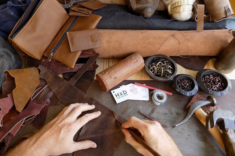 Handmade Leather Tool Pouch - Heavy Duty Case & Rustic Tool Organizer