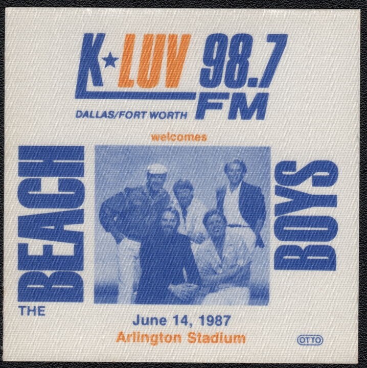 Beach Boys Backstage Pass - 1987 Cloth Pass Arlington Stadium
