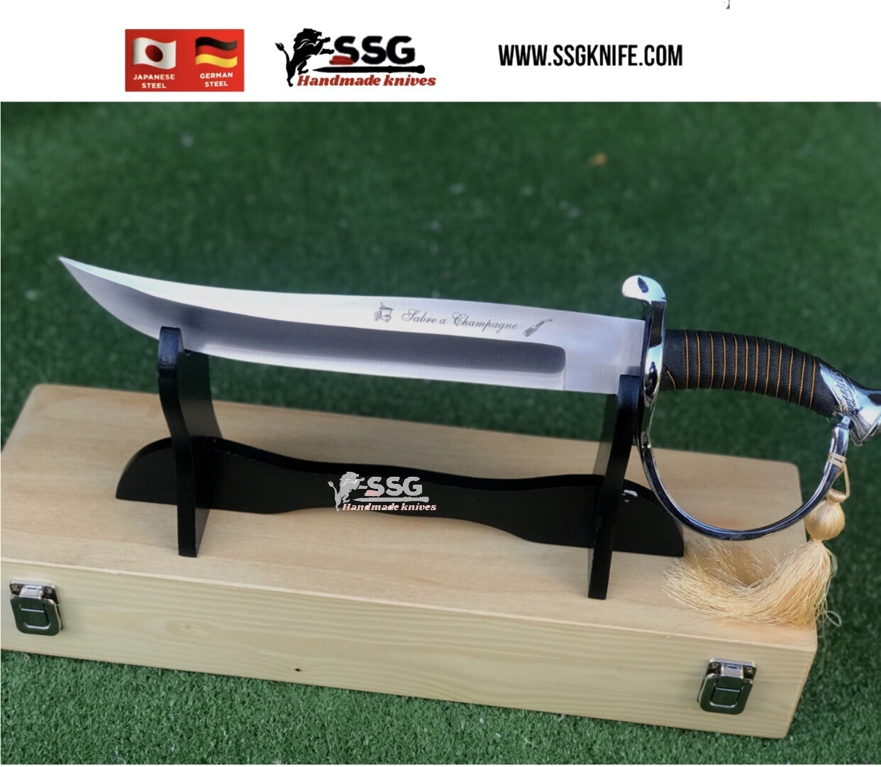 Laguiole Handmade Champagne Sabre Sword  Limited Edition With Stand And Gift Box