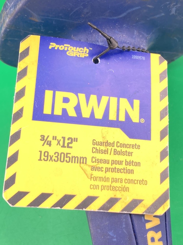 Irwin Gaurded Concrete Chisel 3/4”x12” Pro Touch Grip Excellent Condition