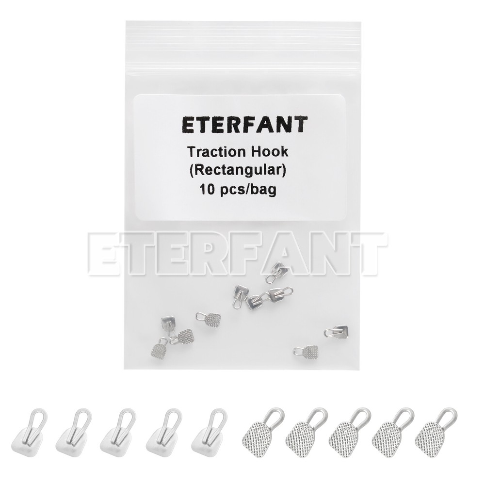 5xETERFANT Dental Orthodontic Lingual Buttons Traction Hook Bondable Rectangular