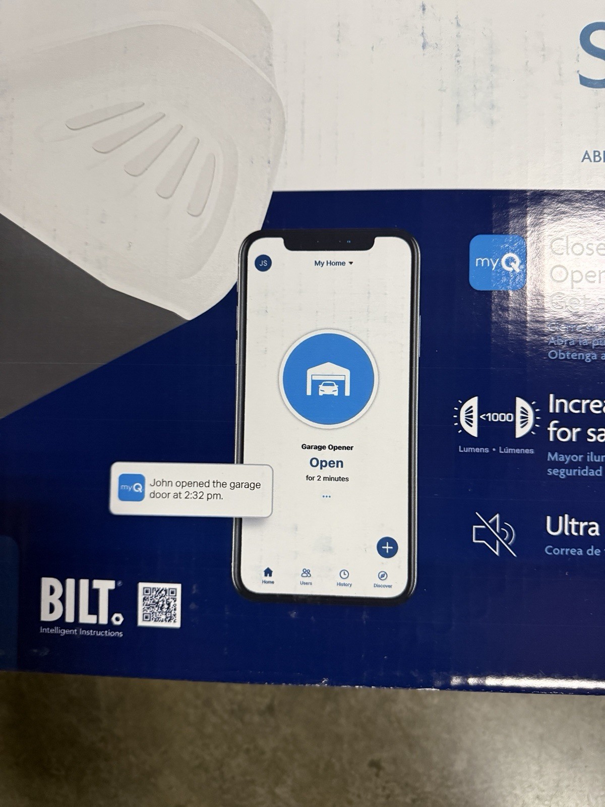 Chamberlain Garage Door Opener 3/4 HP B4505T, Quiet Drive Belt, with MYQ