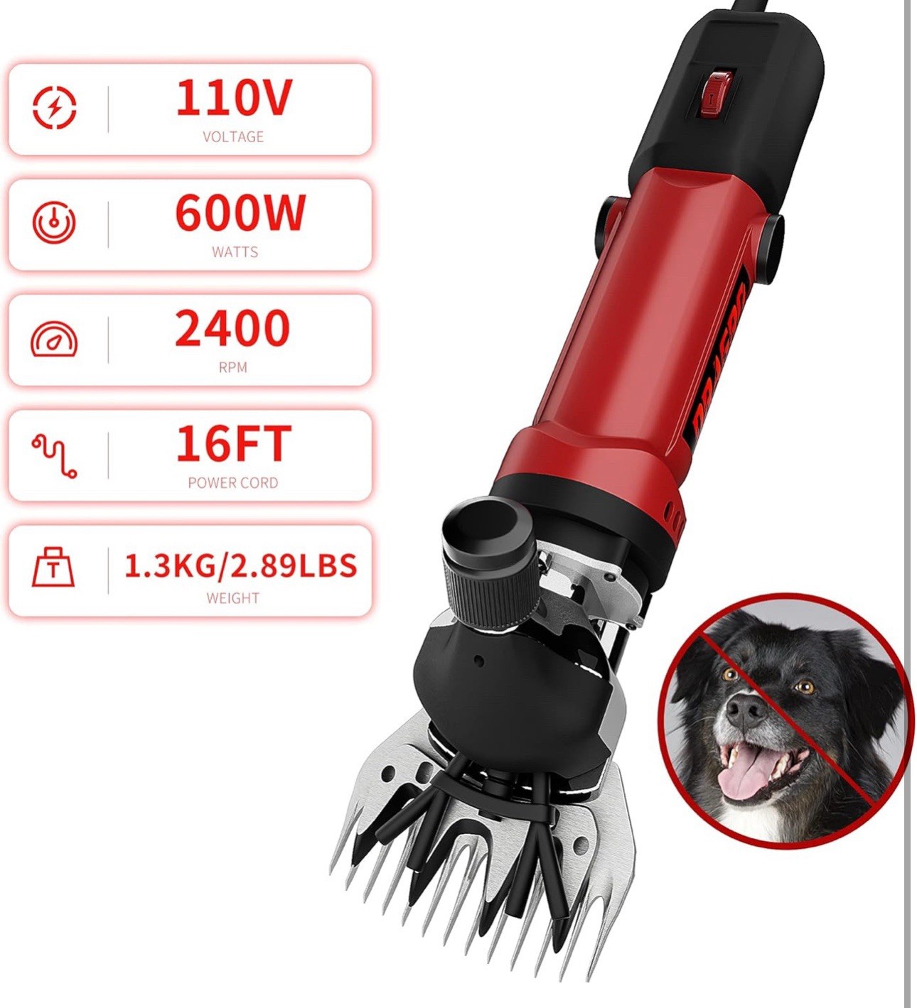 Sheep Clippers 600W, Professional Animal Shearing Machine, Farm Livestock