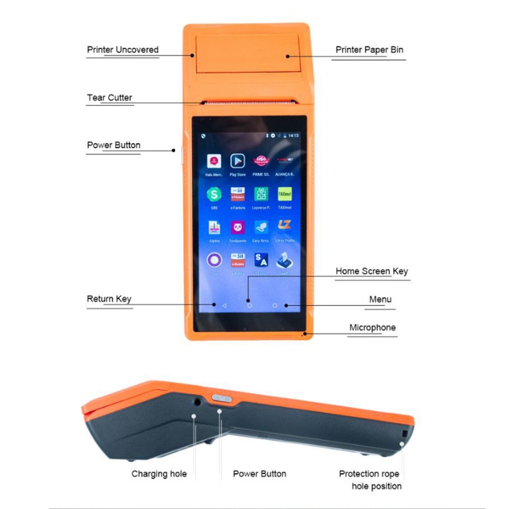 Handheld PDA Printer Smart POS Terminal Wireless Receipt Printer Android US