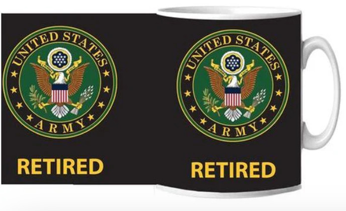 ARMY RETIRED CERAMIC MUG 15OZ
