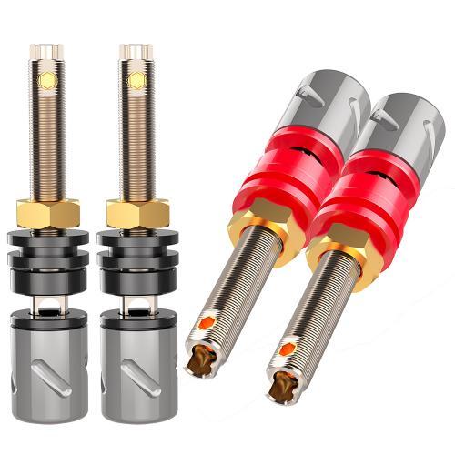 HiFi Copper Binding Post Amplifier Banana Plug Terminal Speaker Socket Connector