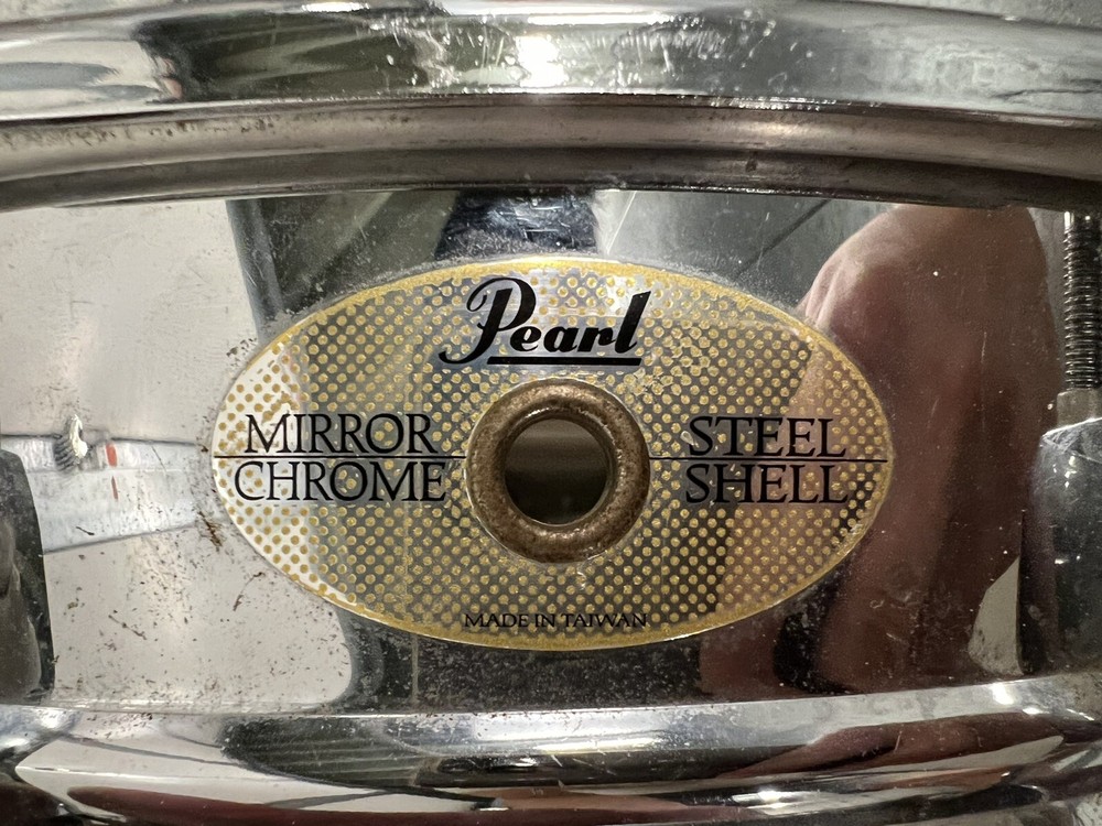 Pearl Mirror Chrome Steel Shell Snare Drum 14"