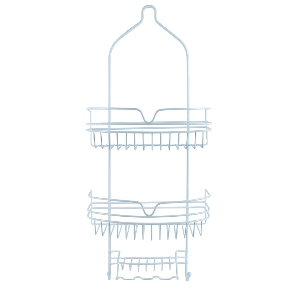 Bath Bliss Shower Caddy, 2 Large Baskets, Soap Dish, 6 Hooks, Rust Resistant