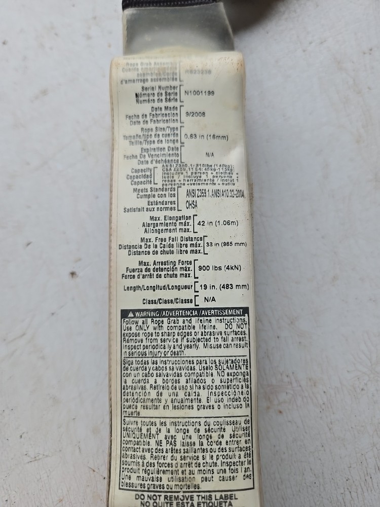 24Inch Locking Rope Grab Laynard