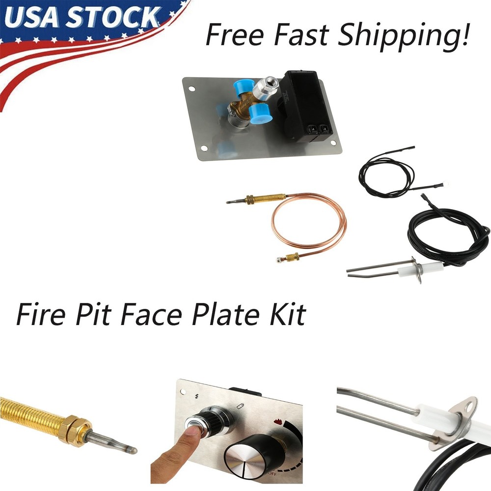 Grill Push Button Spark Igniter Propane Gas Firepit Valve Gas Fire Pit Flame Kit