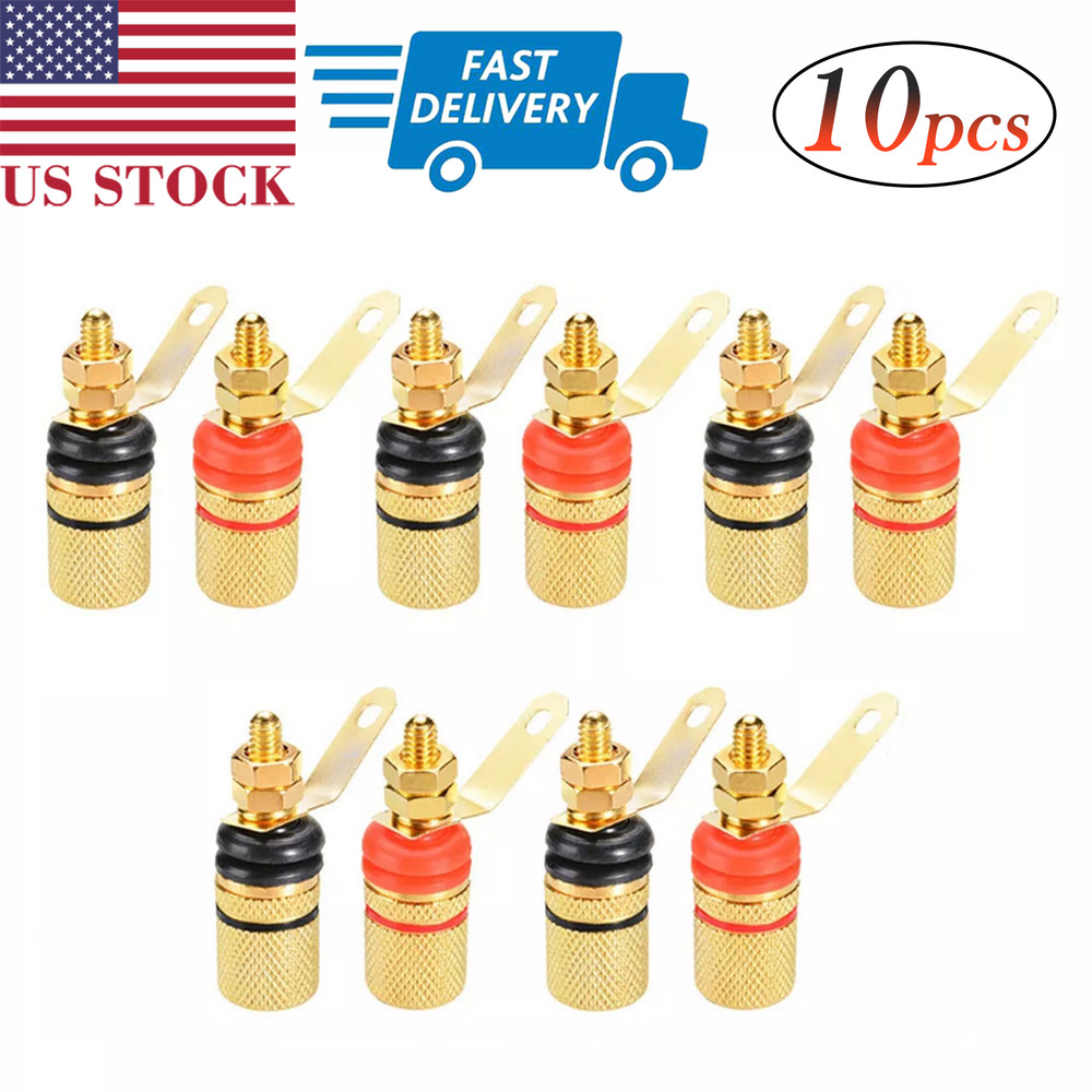 10pack 4mm Amplifier Speaker Terminal Binding Post Banana Plug Socket Connector