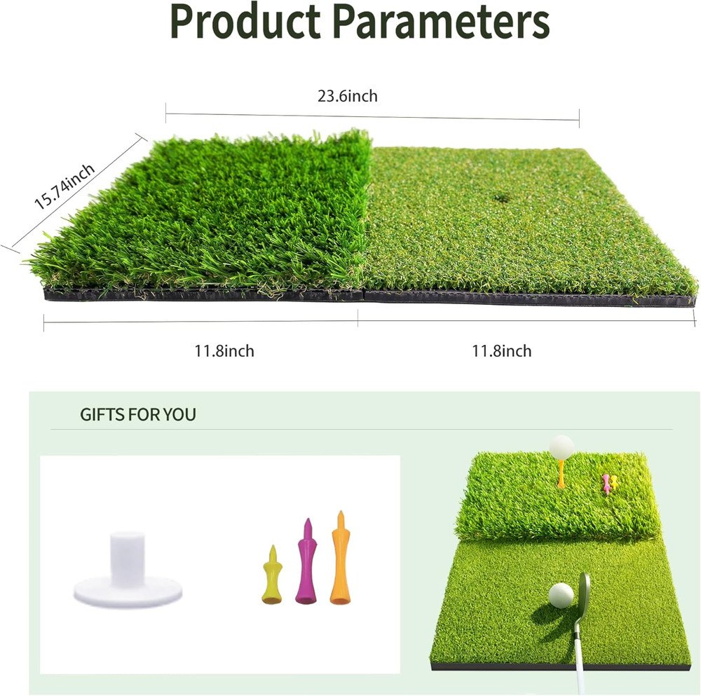 Golf Hitting Mat, Swing Path Feedback Golf Training Mat, 16"X12" Extra Replaceab