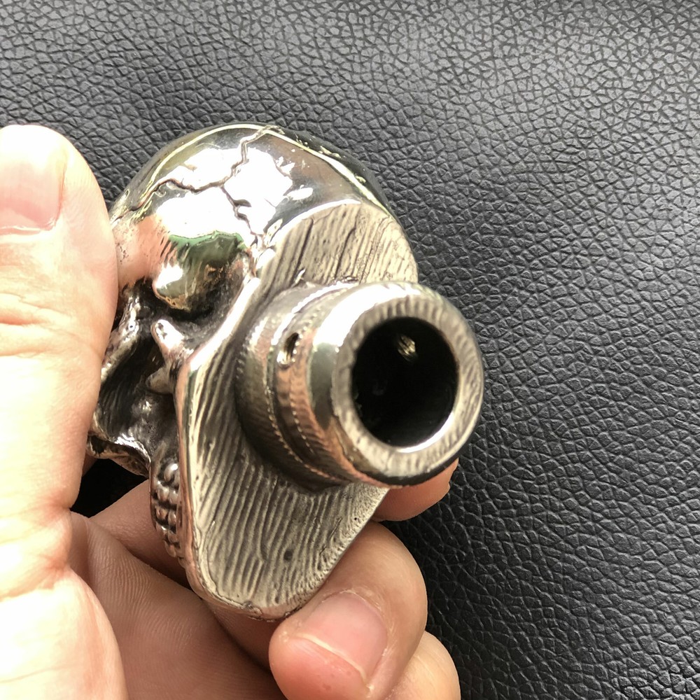 Solid White Copper Casting Skull Car Gear Shift Knob DIY part Cane Crutches Head