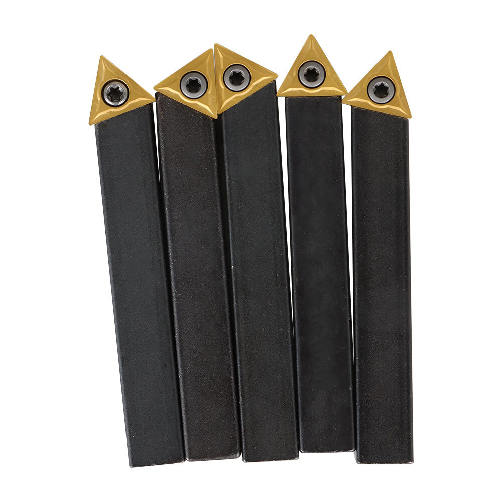 5 Pack With Carbide Inserts Tool 1/2" Carbide Indexable Turning Tool Lathe Bit