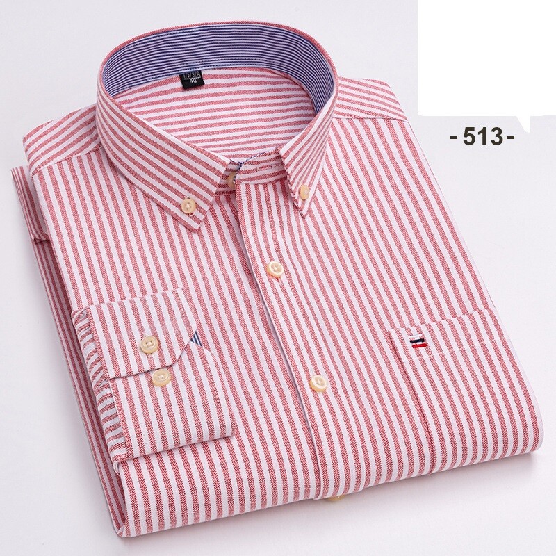 Men's Oxford Cotton Dress Shirt Long Sleeve Formal Business