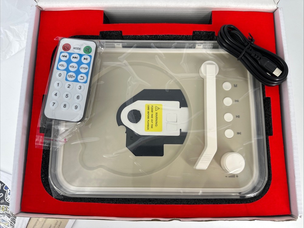 Retro CD Player Turn Table Style Bluetooth Player With Remote New In Open Box