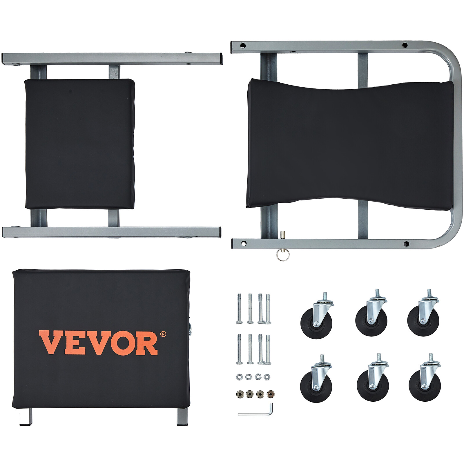 VEVOR Mechanic Creeper 36''300Lbs 2 in 1 Folding Rolling Garage Stool Shop Chair