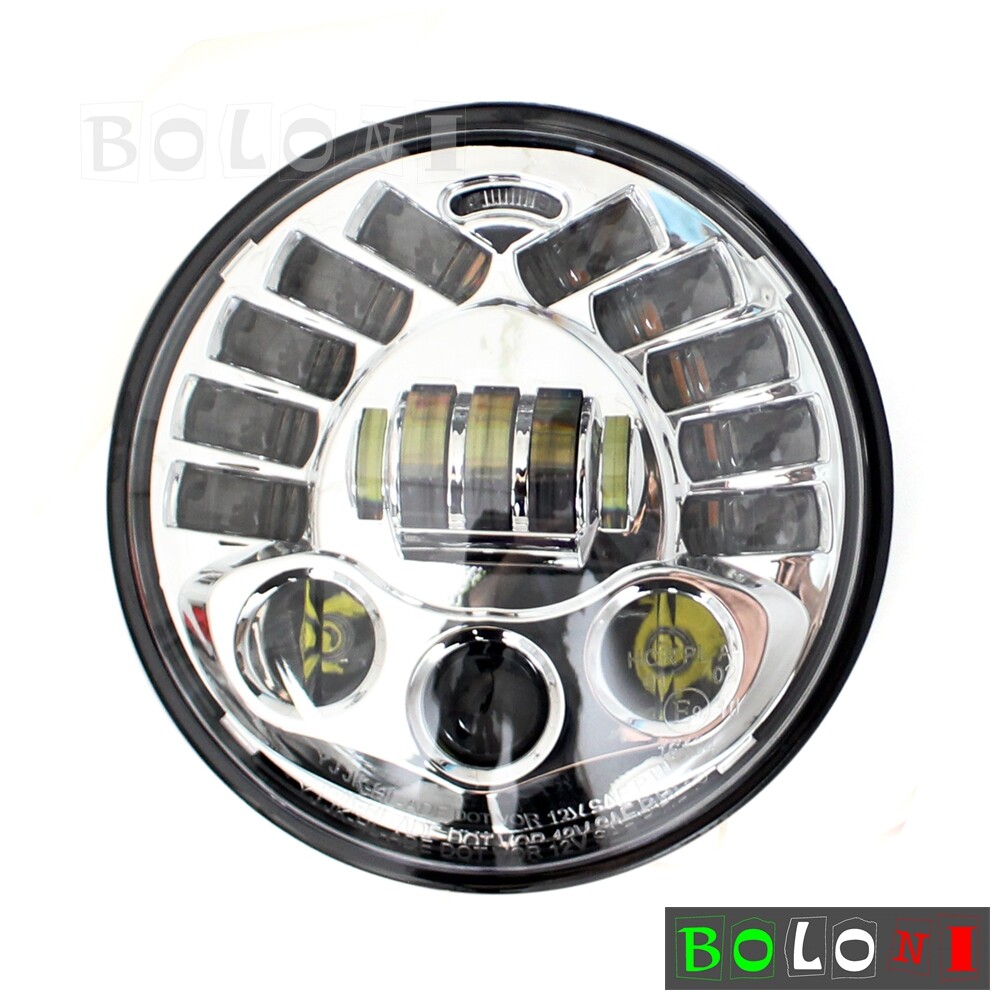Chrome Round LED Headlight For Harley Softail Touring DOT SAE E9 approved 94-13