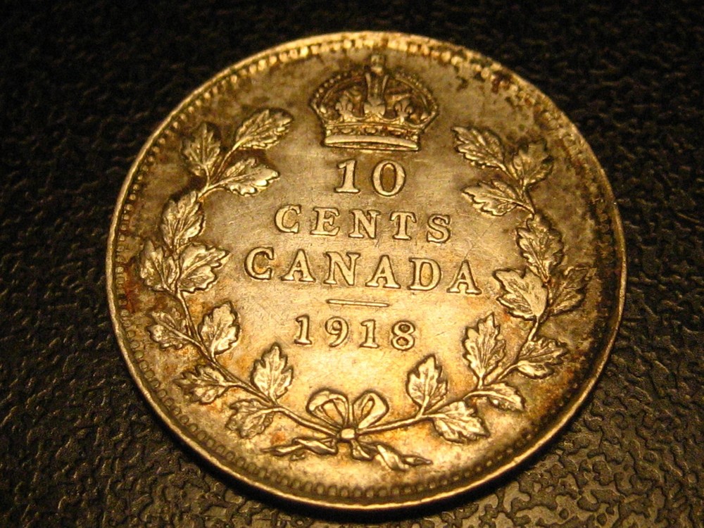 1918 Canadian Dime AU #4