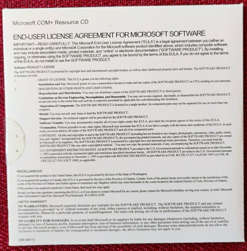 Microsoft COM+ Resource CD