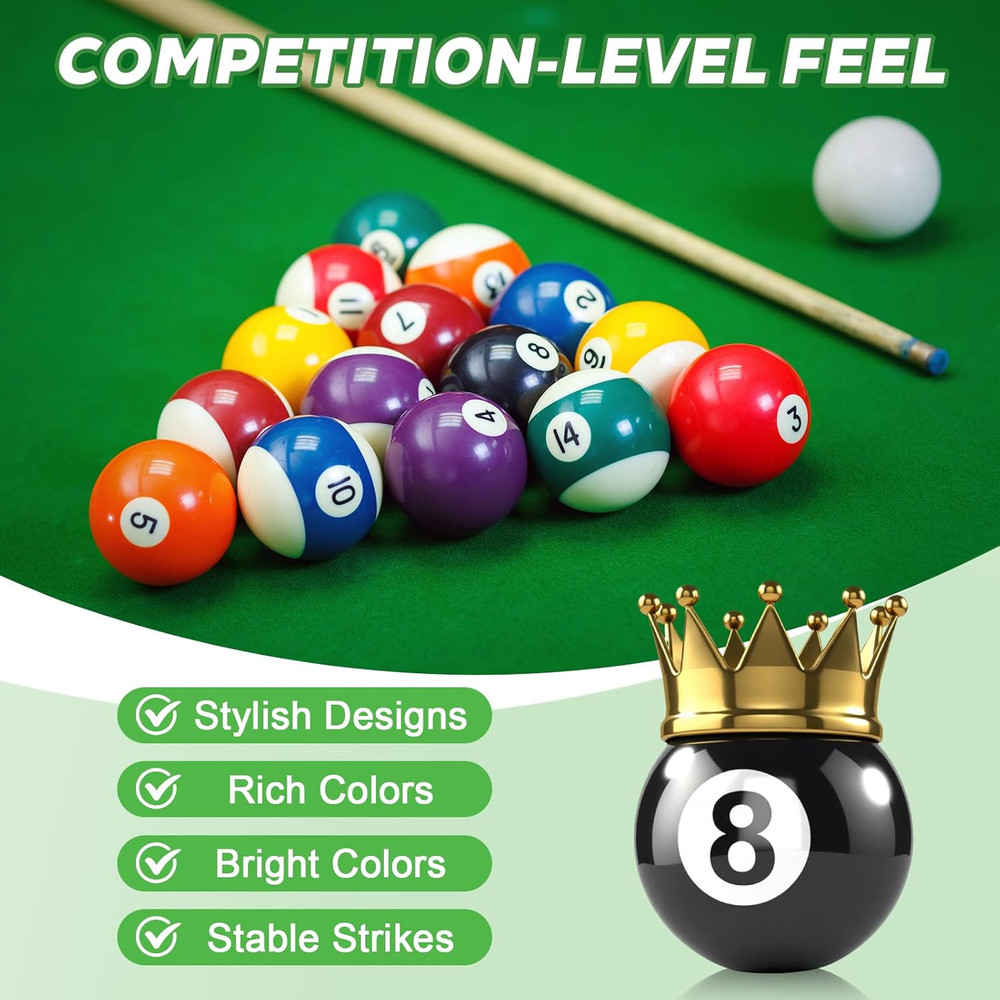 HMQQ Billiard Balls Set 2-1/4" Regulation Size Pool Table Balls for Replacement