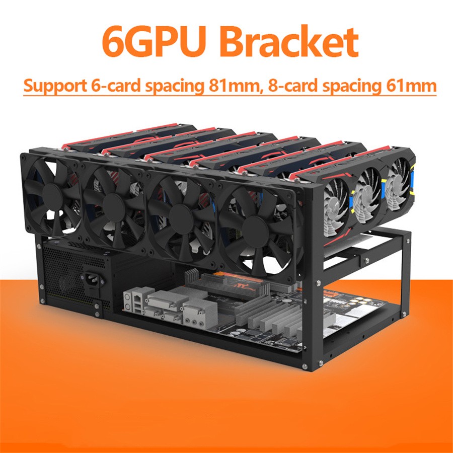 For 6/8 GPU Open Air Mining Rig Frame Case Computer Crypto Coin