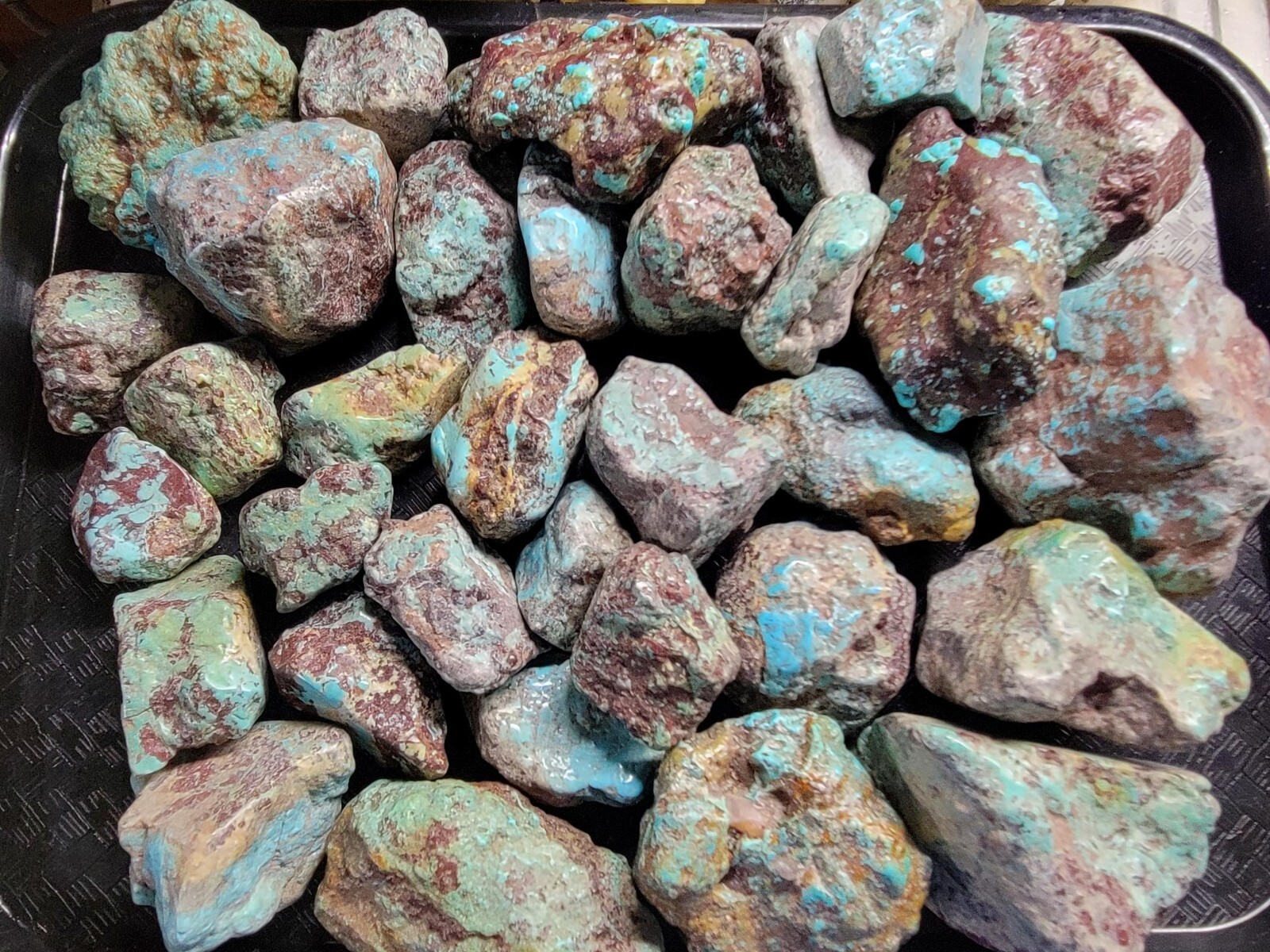 RARE Large Natural Bisbee Arizona Turquoise Rough Nuggets Half Pound