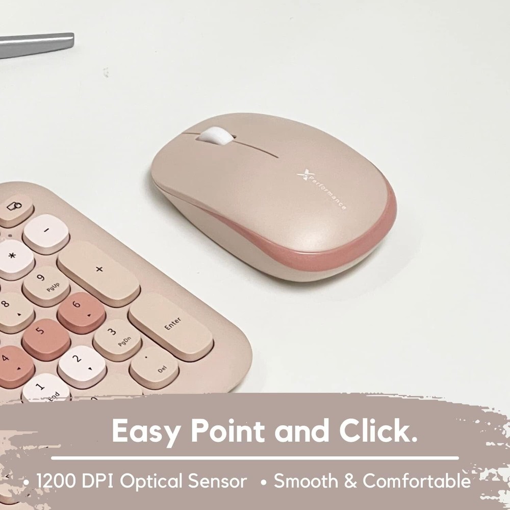 X9 Retro Typewriter Keyboard & Mouse - Brown Wireless Set for Modern Workspaces