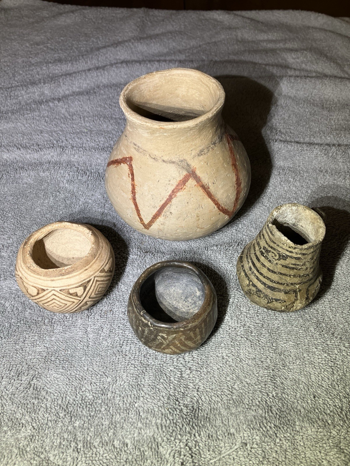 Anasazi Black On White Pottery Miniature Collection