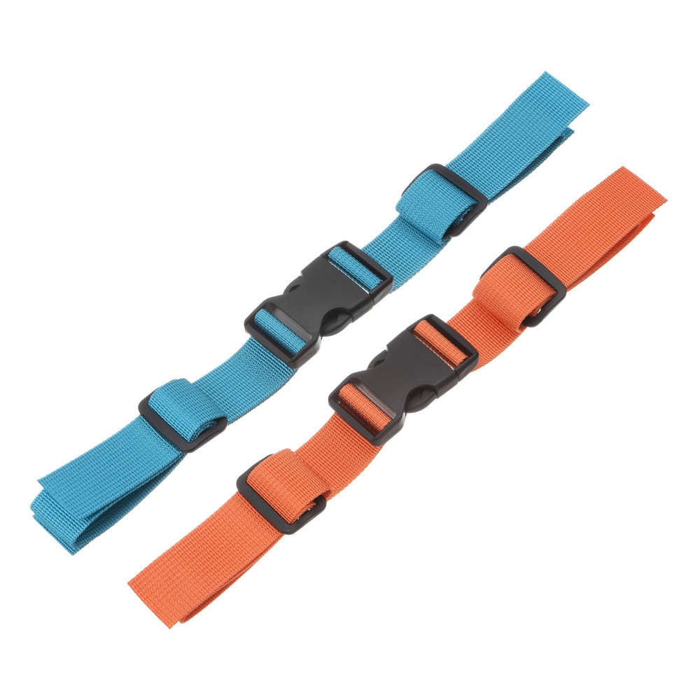 2X Backpack Chest Strap Set Strap with Quick-Release Buckle, Sky Blue,Orange
