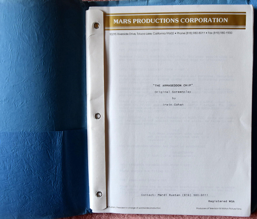 The Armageddon Chip Original Screenplay Script Irwin Cohan