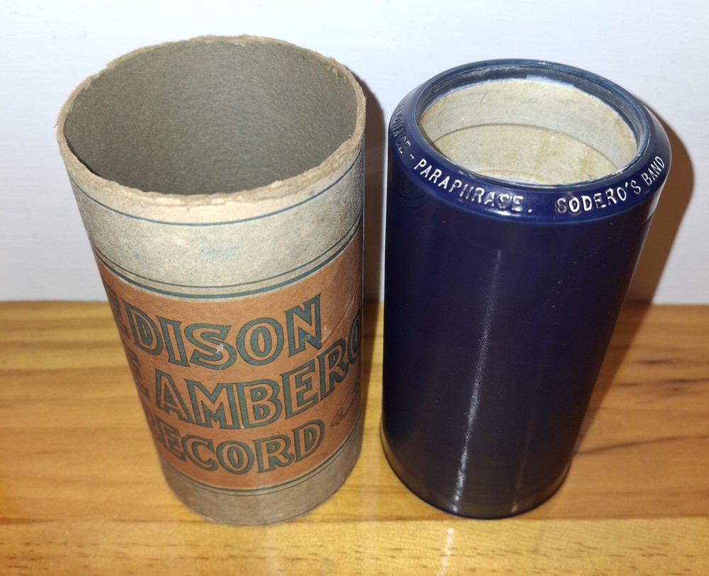 EDISON BLUE AMBEROL CYLINDER RECORD #4175 ALOHA OE - PARAPHRASE - SODEROS BAND