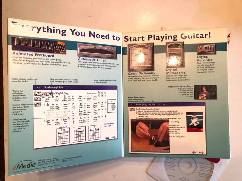 eMedia Guitar Basics, Win/ Mac CD-ROM Unused Open Box