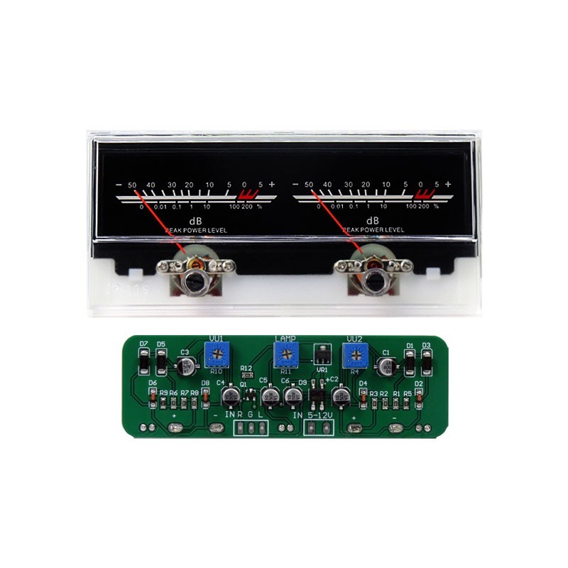 JP-115 Double Pointer VU Level Meter with LED Backlight Board and Driver Board
