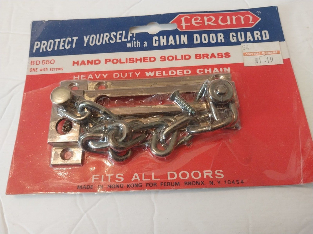 Ferum hand-polished solid brass chain door guard (BD550) Central Hardware
