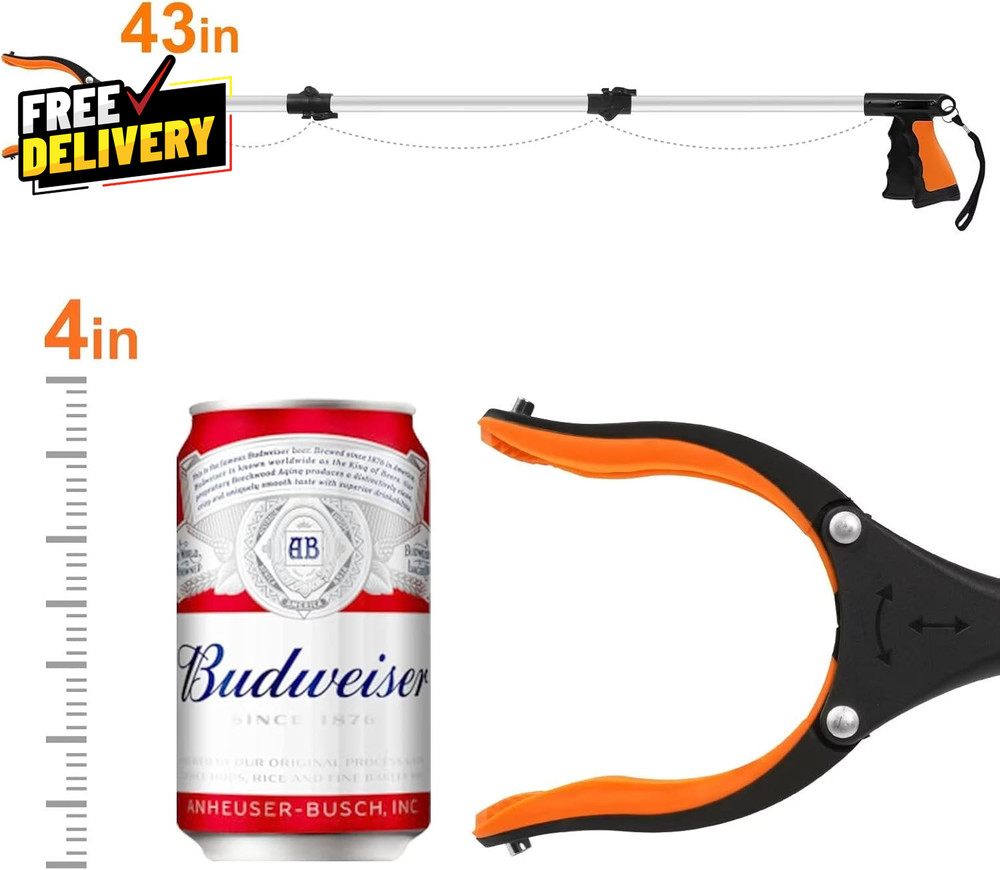 43" Extra Long Grabber Tool Foldable Grabbers for Elderly Grab It Reaching Tool