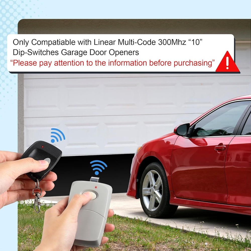 2x For 3089 Multi-code Multicode 308911 Linear MCS308911 300mhz 1-Button Remote