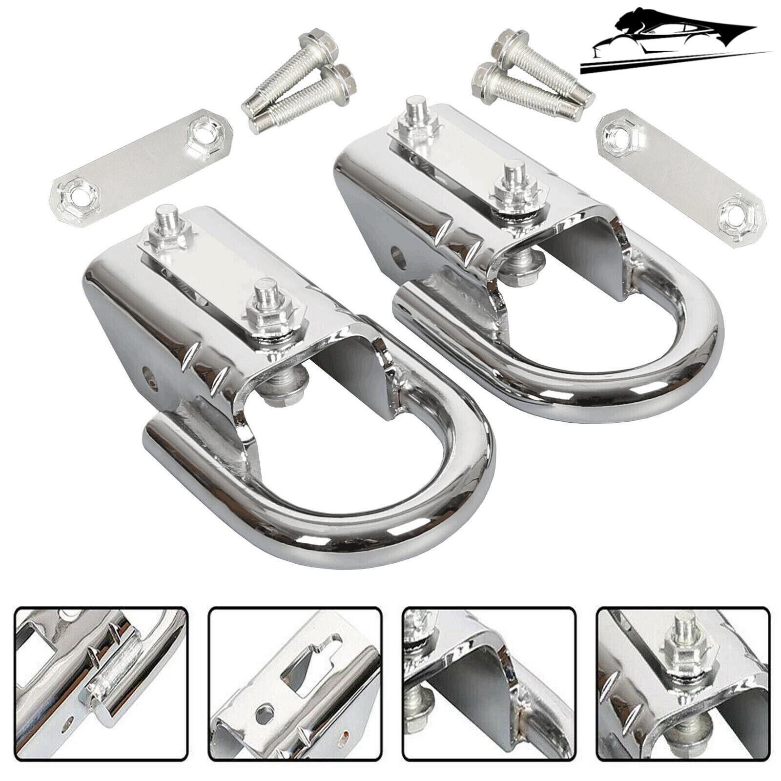 NEW Front Pair (2) Silver Tow Hooks w/ Hardware For Ford F-150 F150 2004-2024
