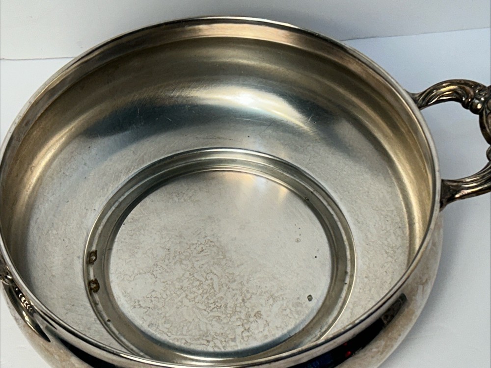 Raimond MCM Silverplate Covered Casserole W/Pyrex Glass Insert A-AA Vintage 60s