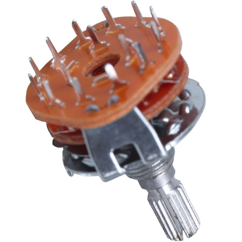 4-Position Rotary Switch Selector 3P4T 3-Pole 2-Deck 15-Pin Select Dial Knob DC