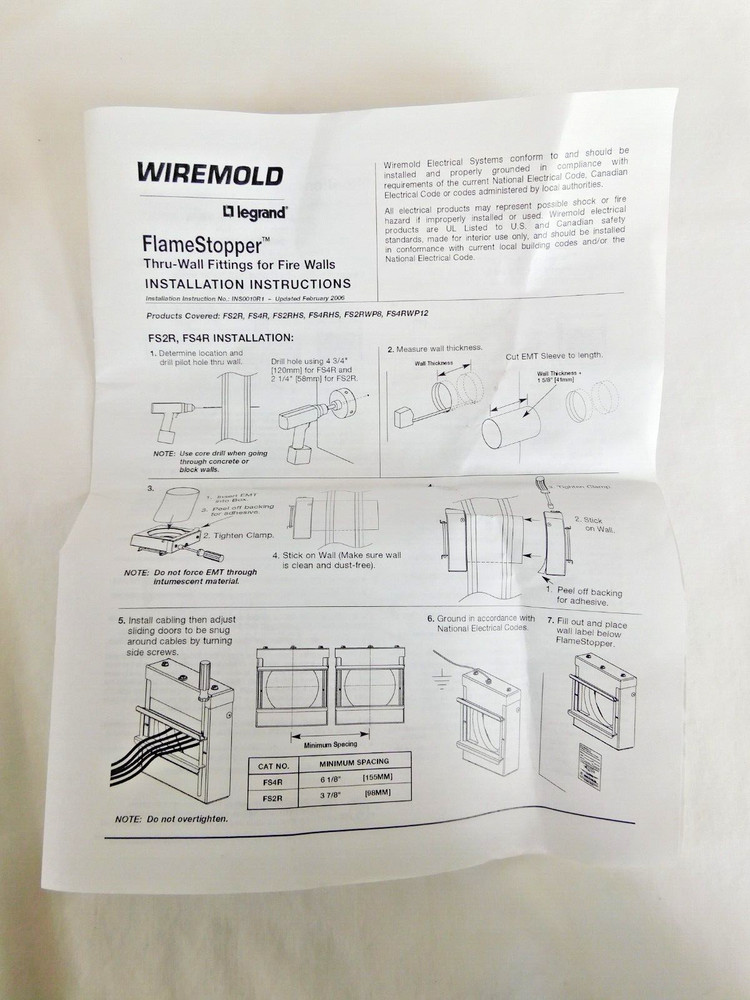 FS2R-RED EMT Firestop Conduit Fitting Wiremold FS EMT Rectangular, 2"
