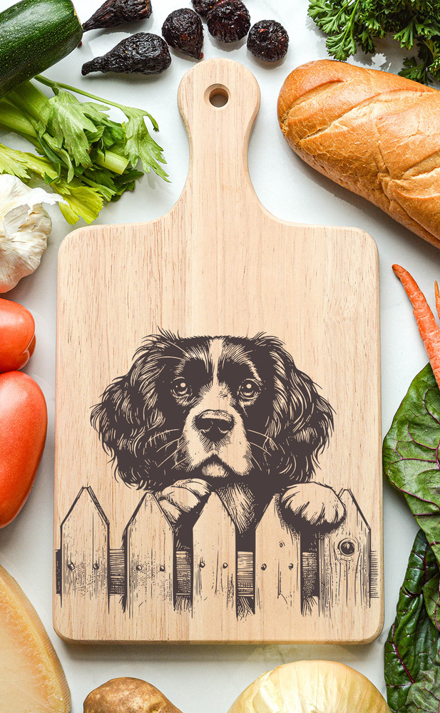 Springer Spaniel Cutting Cheese Board