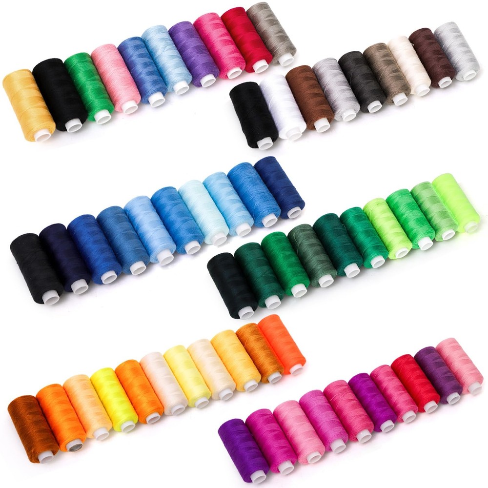 60 Rolls Sewing Threads Kit, 400 Yard per Polyester Thread Spools, All Purpos...