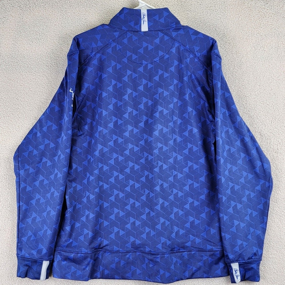 Bobby Jones Performance Pullover Mens Medium Blue Geometric Quarter-Zip Golfcore
