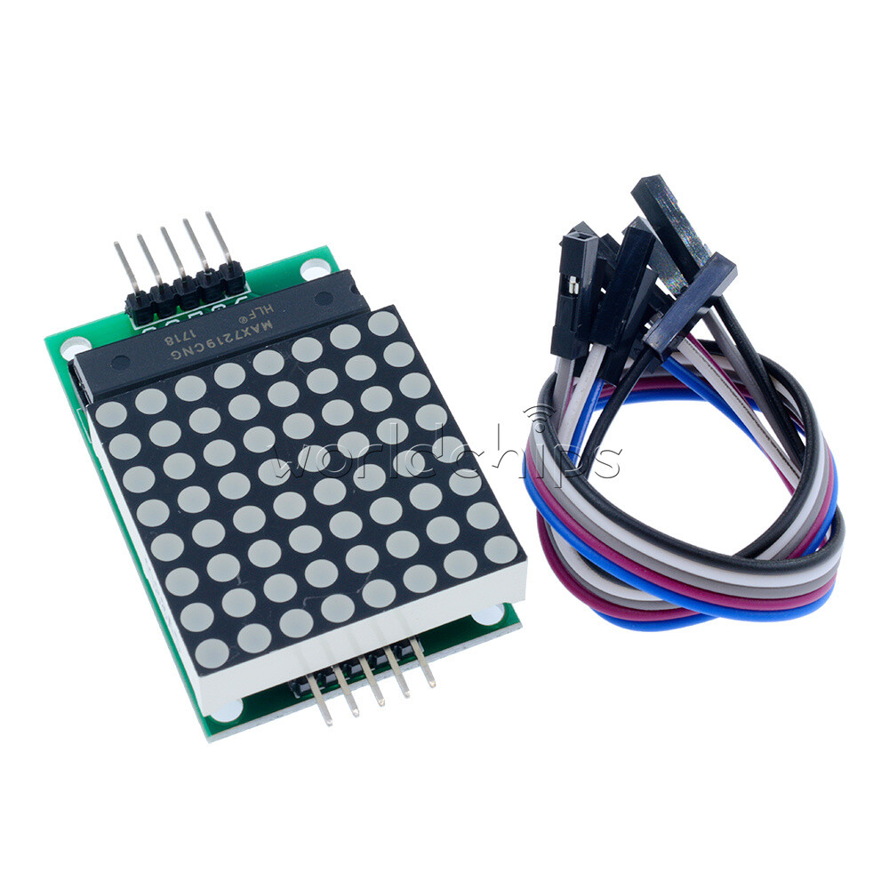 2PCS MAX7219 Red LED Dot Matrix Module Drive 8x8 Common Cathode Lattice + Cable
