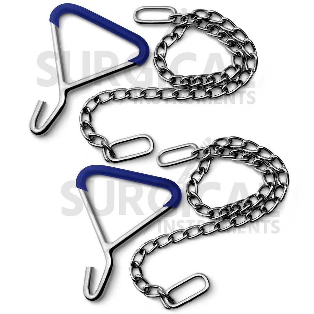 Durable OB Apparatus Leg Catch Set 1 Handle Puller Hook & 3 Chain 30" 45" & 60"
