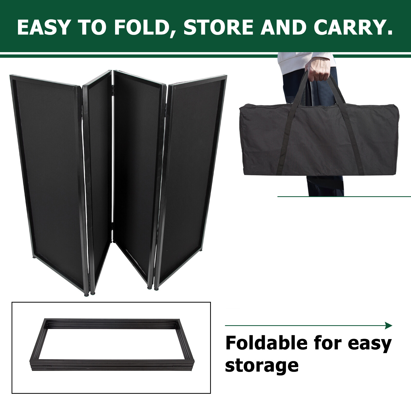 DJ Event Facade White/Black Scrim Metal Frame Booth +Travel Bag Case