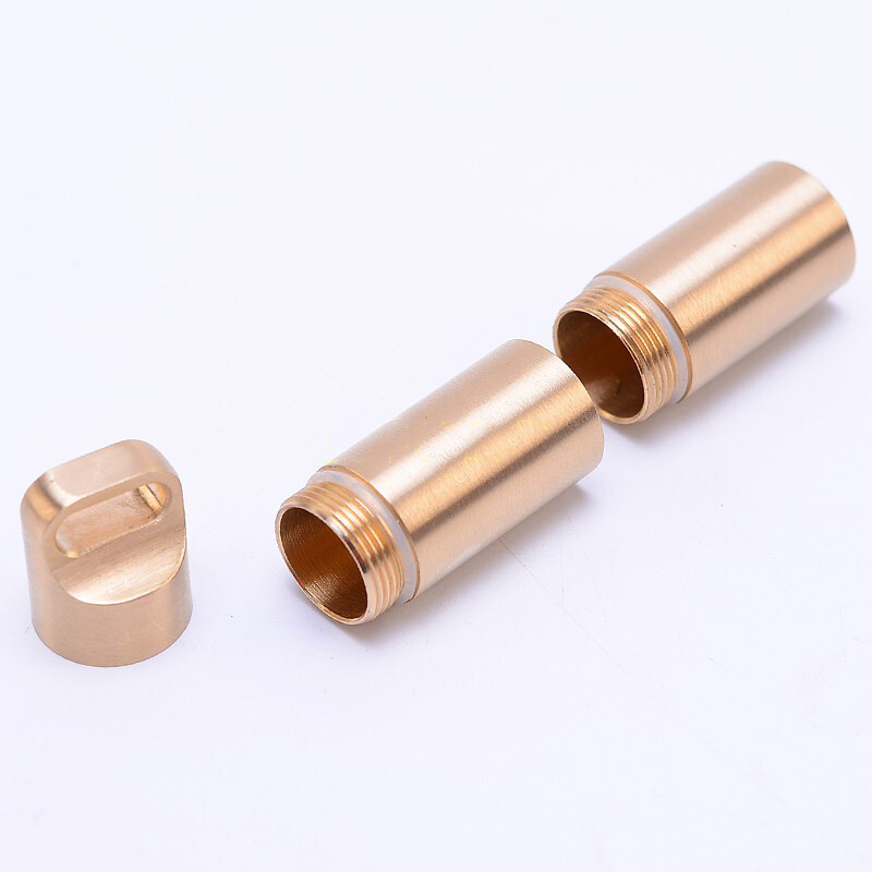 EDC Double Layer Solid Brass Survival Waterproof Key Storage pill Box Kit Tool
