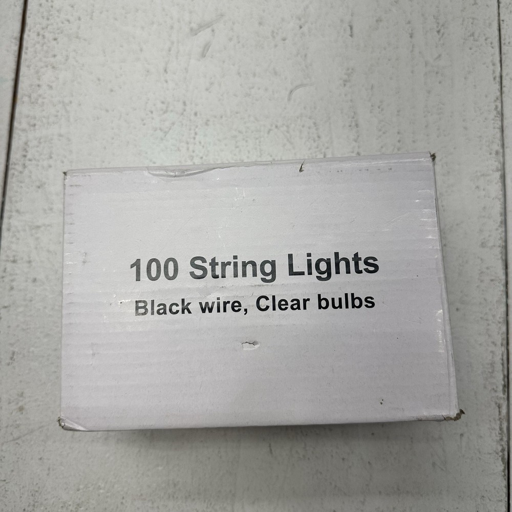 Black Wire Clear Bulb 100 Count Seasonal Decorative String Lights Pack NEW