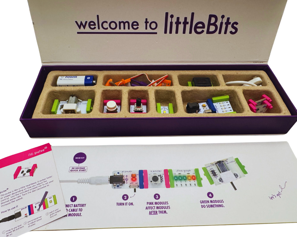 littleBits Base Kit Electronic Circuit Toy 10 + 1 Extra Module COMPLETE & TESTED